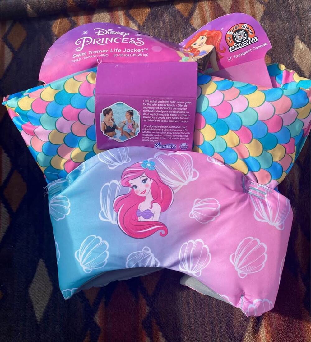 Disney Princess Ariel Swim Trainer Life Jacket Kids 33-55 lbs